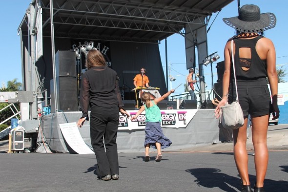 Girl dancing to Wild Wild Wets